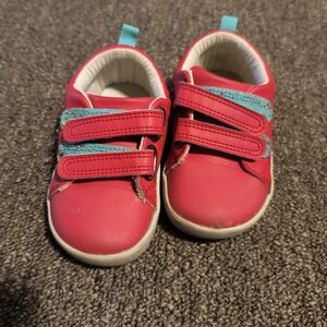 Kids Red and Teal Shoes